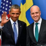 Reinfeldt meets with US president Barack Obama in 2013. Photo: TT