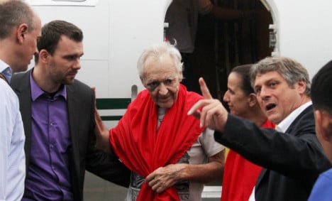 Freed hostages back at German embassy