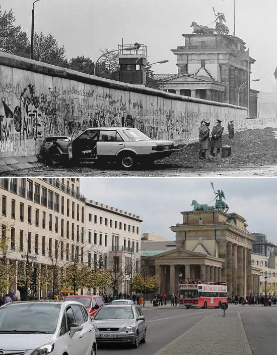 The Berlin Wall: Photos of then and now