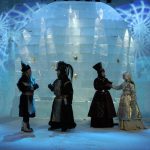 Initially, guests didn't sleep inside the igloo, they just visited to see the art inside it. It wasn't until some visitors asked if they could spend the night there that the idea of Icehotel was born. Photo: Photographer unknown/Icehotel (Shakespeare's Hamlet performed in Sapmi in the Globe Theatre, 2003)
