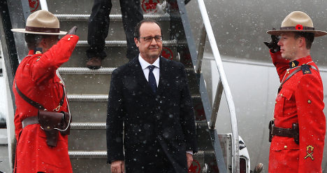 Hollande begins trade-boosting trip to Canada