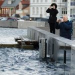 Water levels in Lemvig reached record levels.Photo: Morten Stricker/Scanpix
