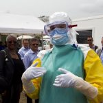 Helle Thorning-Schmidt visisted an Ebola treatment centre. Photo: Nils Meilvang/Scanpix