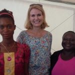 The PM also met with 16-year-old Isatu, a local Ebola survivor.Photo: Helle Thorning-Schmidt's Facebook