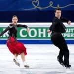 Olesia Karmi and Max Lindholm, Finland,  during the Ice Dance/Short Dance competition on January 28th.Photo: TT