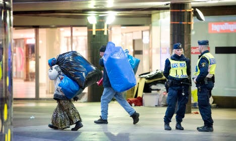 Fifty beggars evicted from Stockholm square
