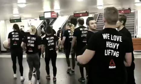 Athletes help with escalator shutdown