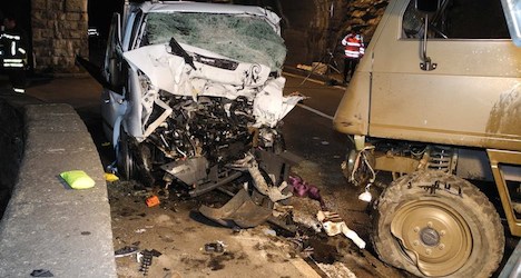 Army truck in three-vehicle crash in Schwyz