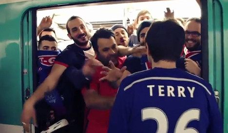 PSG fans mock Chelsea in parody of racist act