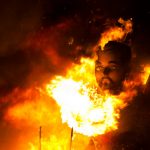 Another ninot burns on the last night of the Fallas festival.Photo: Jose Jordan / AFP