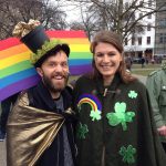 "We're German, but we just love the tradition of St. Patrick's Day," this colourfully dressed pair told The Local.Photo: Tom Barfield, The Local.