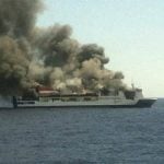 Evacuation as ferry catches fire off Valencia