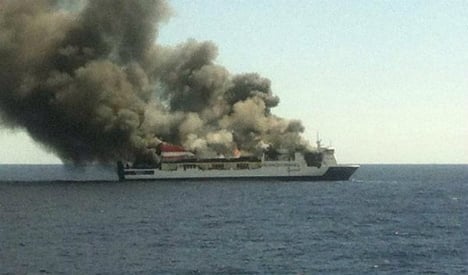 Evacuation as ferry catches fire off Valencia