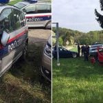Two police officers injured in wild car chase
