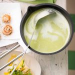 Combine two seasonal delicacies in one dish by making asparagus soup with scallops – bonus asparagus-lover points if you use both the green and white kinds!Photo: DPA/Manuela Rüther