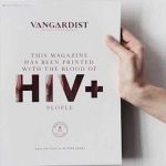 Magazine printed with HIV+ blood ink