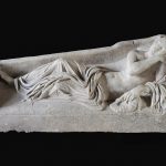 A marble sarcophagus lid.Photo: Ambasciata USA Italia