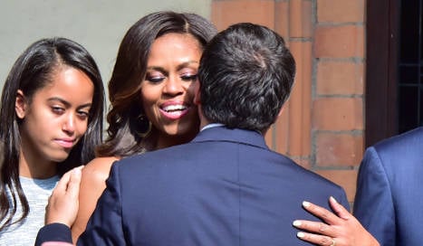 Michelle Obama pushes health food diet in Milan