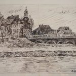 This pen drawing shows a 'City view' - it's not clear exactly which city is depicted.Photo: Auktionshaus Weidler