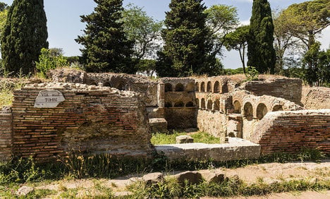 Satanic symbols carved into ruins at Ostia Antica