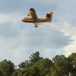 Water-bombers dousing Bordeaux forest fire