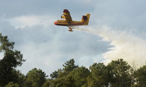 Water-bombers dousing Bordeaux forest fire