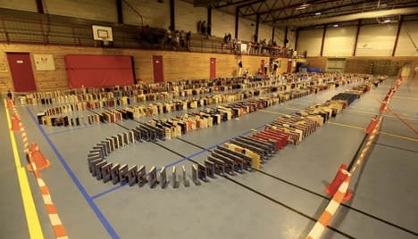 Norway town breaks book domino record