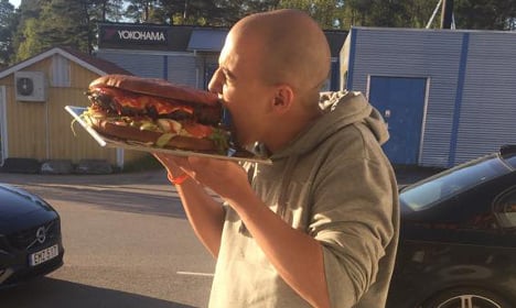Would you eat this Swedish mega burger?