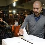 Pep Guardiola, 44, former player and coach of Barcelona has recently thrown his hat into the political ring, announcing his plans to stand as a pro Catalan independence candiate in the upcoming Catalan elections. Photo: Josep Lago/AFP