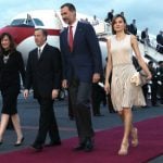 King Felipe and Queen Letizia were met by Mexican Foreign Secretary Jose Antonio Meade (2nd-L) upon their arrival at the Mexico City Airport. Photo: Ministry of Foreign Affairs/AFP