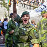 Representatives of the Swedish military in the Pride Parade.Photo: Vilhelm Stokstad/TT