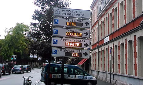 Smutty hacker creates France's rudest road sign
