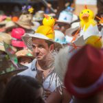 Participants in the Fair of the Pamela, sporting fancy hats, gather in Tejina, on the Spanish Canary island of Tenerife.Photo: Desiree Martin/AFP