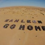 Amazing drone footage over desert of Western Sahara drilling protest