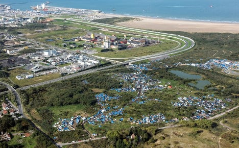 Calais: The 'Jungle' migrant camp photographed from the sky
