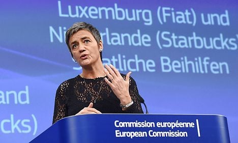 Denmark’s Vestager tells Fiat and Starbucks to pay