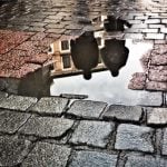 Puddle reflections in Madrid. Photo: Sara Houlison/Instagram