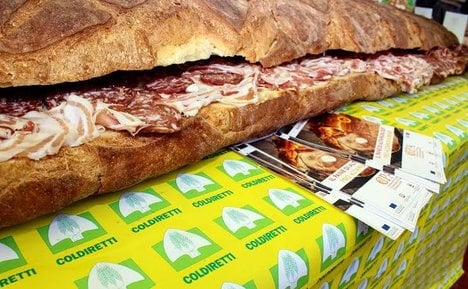 Italy quells cancer fears with giant ham sandwich