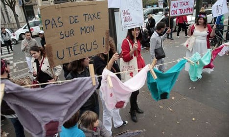 'I bleed, the state wins': Paris tampon tax protest