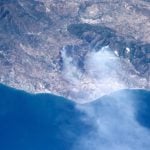 Forest fire near Fuengirola on the Costa del Sol. Photo: Nasa