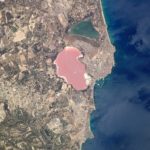 Pink salt lake in Torrevieja. Photo: Nasa