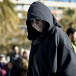 A participant in Barcelona's 9th Star Wars parade dressed up as a character from the Star Wars saga.Photo: Josep Lago / AFP