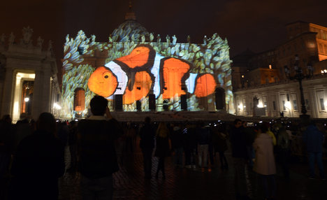 Animals light up Vatican in climate message