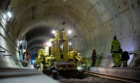 First trains roll through Swedish scandal tunnel