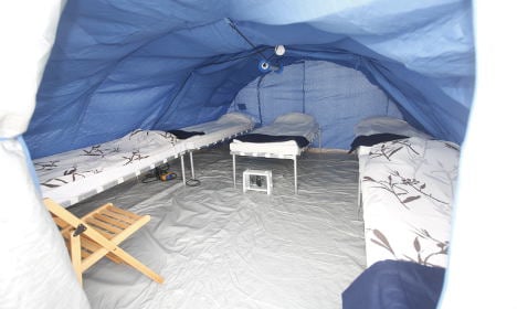 Tent camp fails to open as asylum cases drop