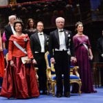 Sweden's royal family at the awards ceremony at Stockholm's Concert Hall. From left, Queen Silvia, Prince Daniel, King Carl XVI Gustaf and Crown Princess Victoria.Photo: Jonas Ekströmer/TT