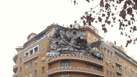 Lucky escape for residents as Rome building collapses