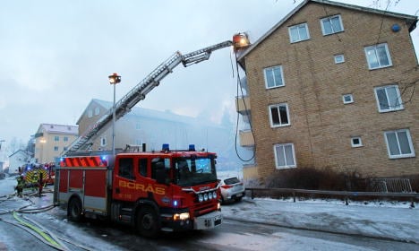 Firefighters battle flames and ice in Borås blaze