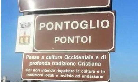Italian town must remove ‘Christian values’ sign