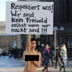 Swiss artist stages nude protest in Cologne